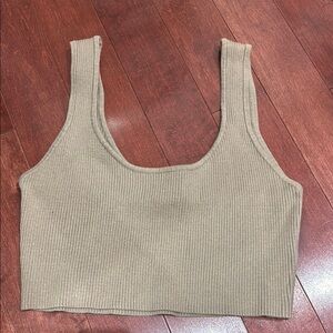 Ribbed Olive Sweater Forever 21 Crop Top